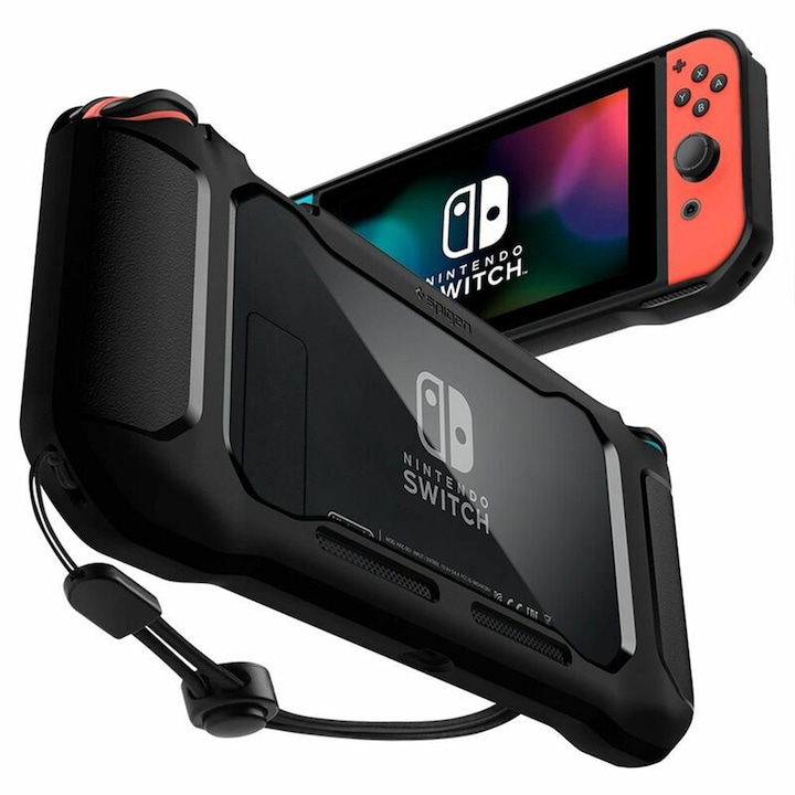 Nintendo Switch védőtok, Ultimate Guard, strapabíró páncél, Optim Protection Technology, tartós szilikon, fekete