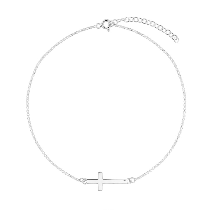 Bratara din argint, cruce, Argintiu