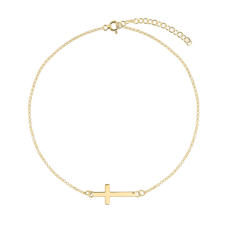 Bratara din argint, cruce, Auriu