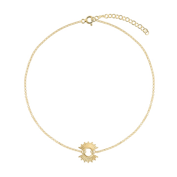 Bratara din argint, conector soare, Auriu