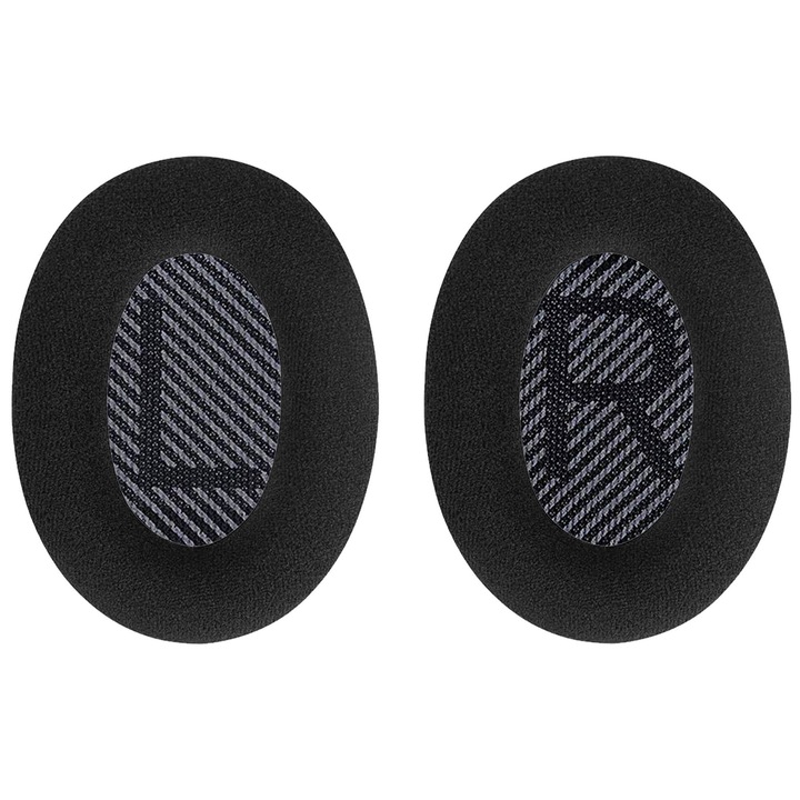 Set 2 bureti PadForce® pentru casti Bose QuietComfort 35, 35 II, QC35, QC35 II, Over-Ear - Negru, Spuma cu memorie, Catifea