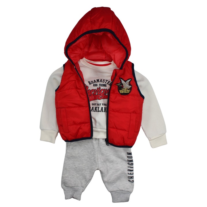 Compleu. copii. Chevignon. baieti. rosu. gri.