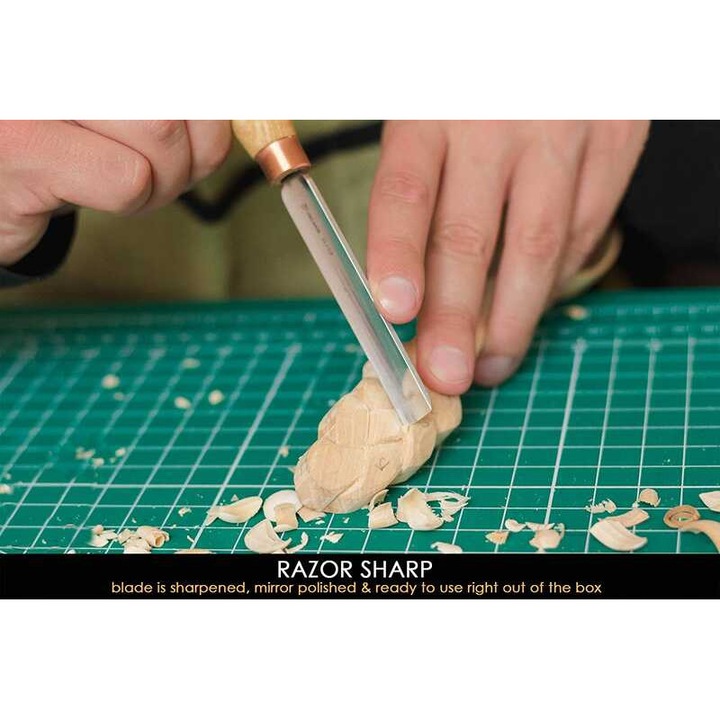 Длето BeaverCraft K5/12, кръгло и право, 15 mm рязане, 192 mm