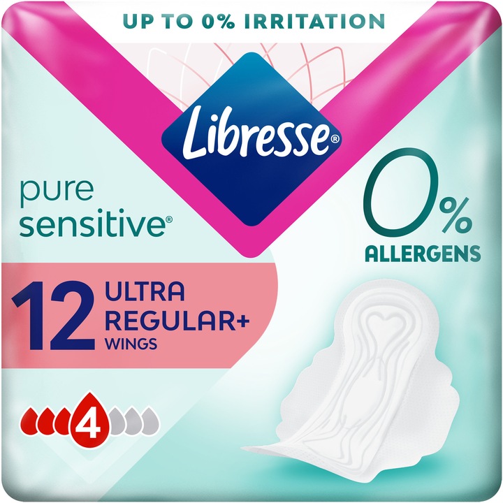Absorbante Libresse Pure Sensitive Ultra, 12 bucati