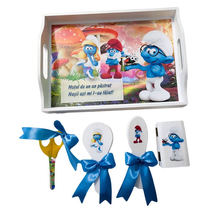 Set taiere mot, 5 piese, model Strumfi