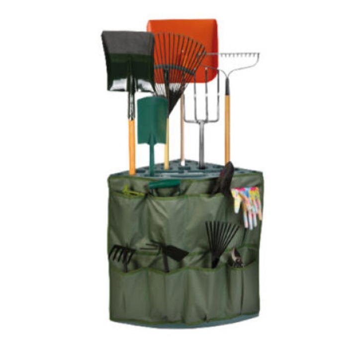 Suport pentru unelte de gradina tip coltar, montare pe, perete, dimensiune 43x43x59 cm, Garden of Eden