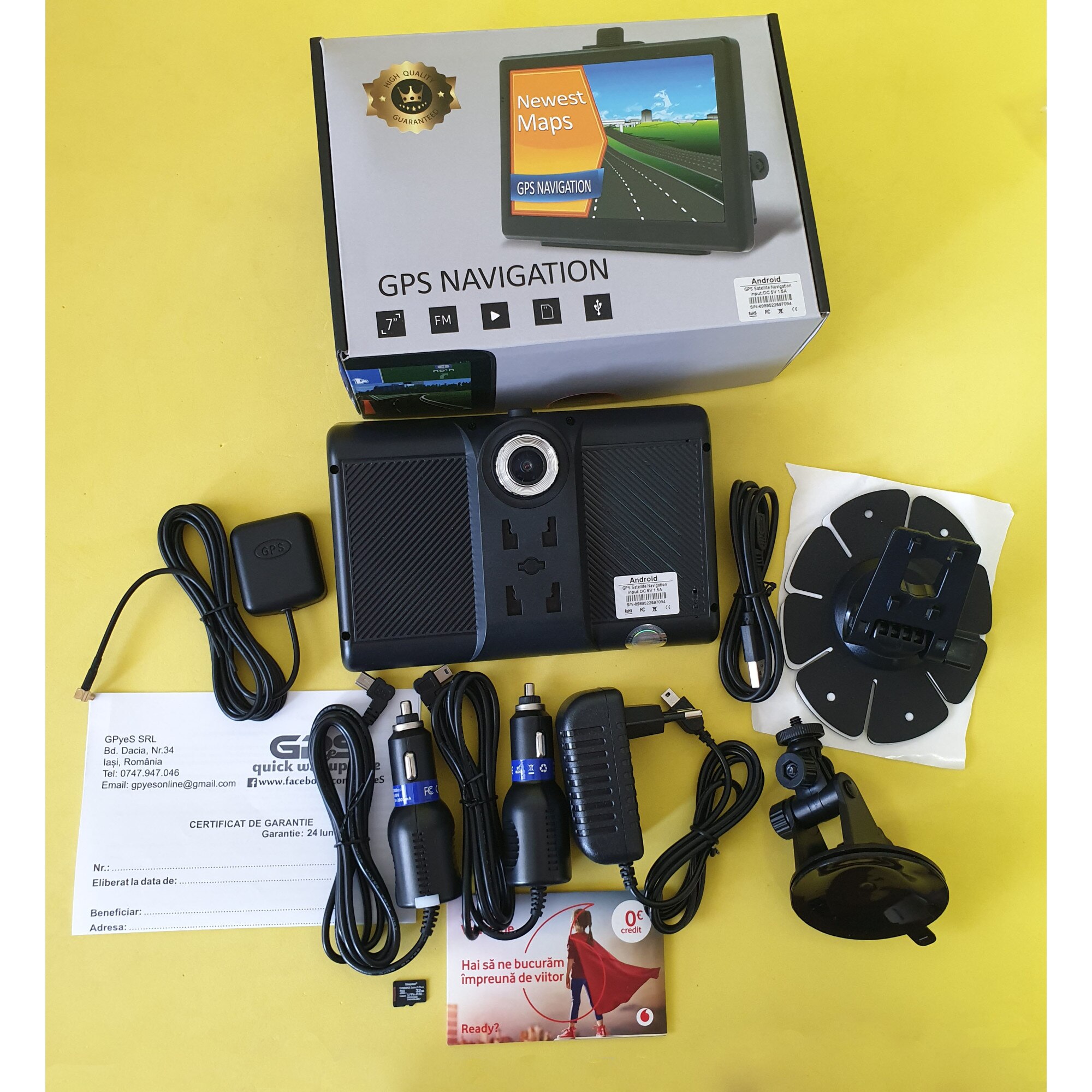 Sistem de navigatie GPS 7 inch, 48 Gb, GPyeS JOY 7C Model 2025, Cartela ...