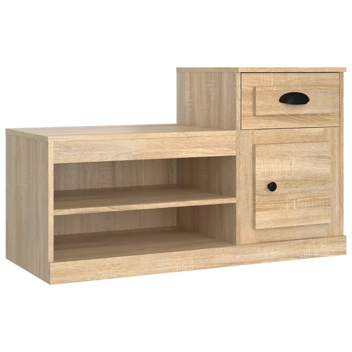 VidaXL sonoma-tölgyszínű szerelt fa cipőszekrény 100x42x60 cm 816419