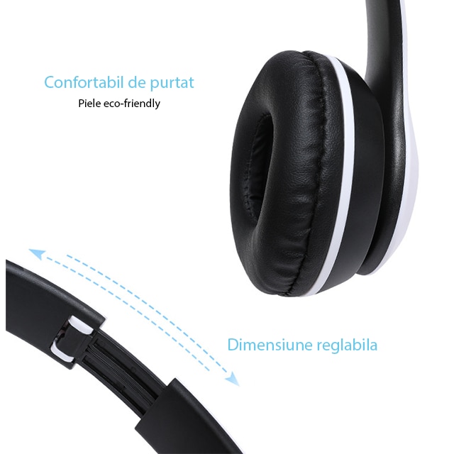 Casti Bluetooth Over-ear, Universale, Wireless, Pliabile, Noise ...