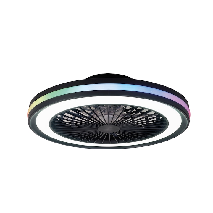 Ventilator cu sistem LED integrat si telecomanda, RGB Gamer, 46.6x13.7cm