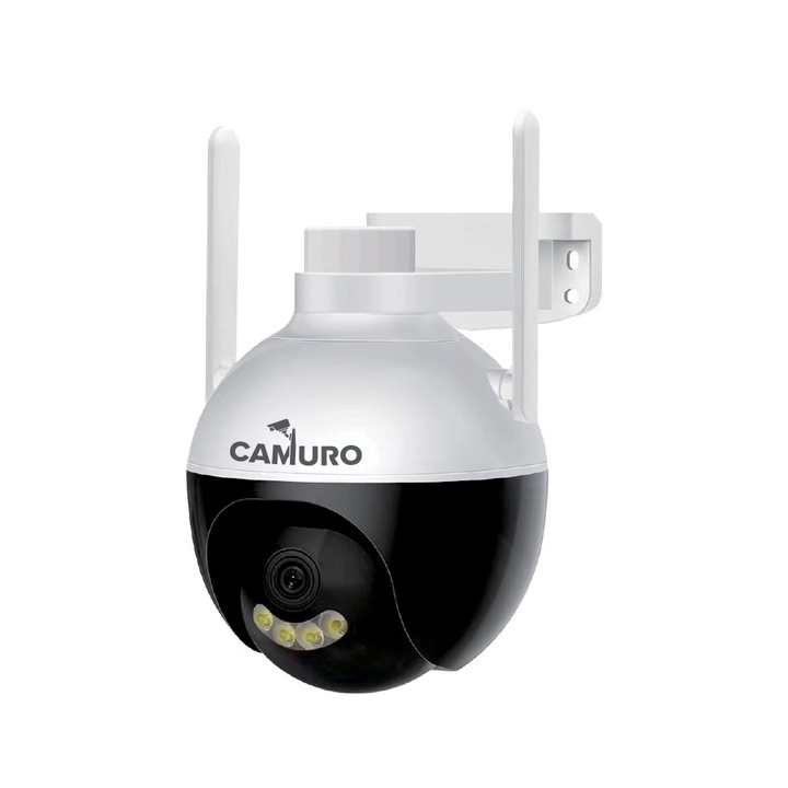 Camera supraveghere Camuro® pentru exterior Smart, conexiune Wi-Fi, Night Vision, 4MP, leduri, senzor miscare