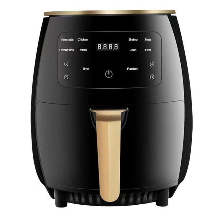 Olajmentes olajsütő forró levegővel, 2400 W, Sütési funkció, 6l, LCD, 50 papírlap