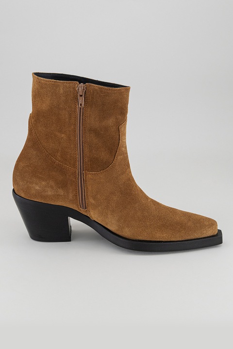 Pinko, Botine Western de piele intoarsa, Maro scortisoara