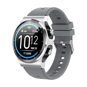 Smartwatch GT69 TWS 2 in 1 cu Casti stereo incorporate, Argintiu, compatibil Android 4.4+ si IOS 8.0+, Bluetooth 5.0