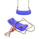 Leagan pentru copii din plastic fara spatar, Welora®, Stabil si Usor, Franghii Incluse, Rezistent 100kg, Calitate Premium, Dimensiuni 44 x 17 x 7.5 cm, Albastru