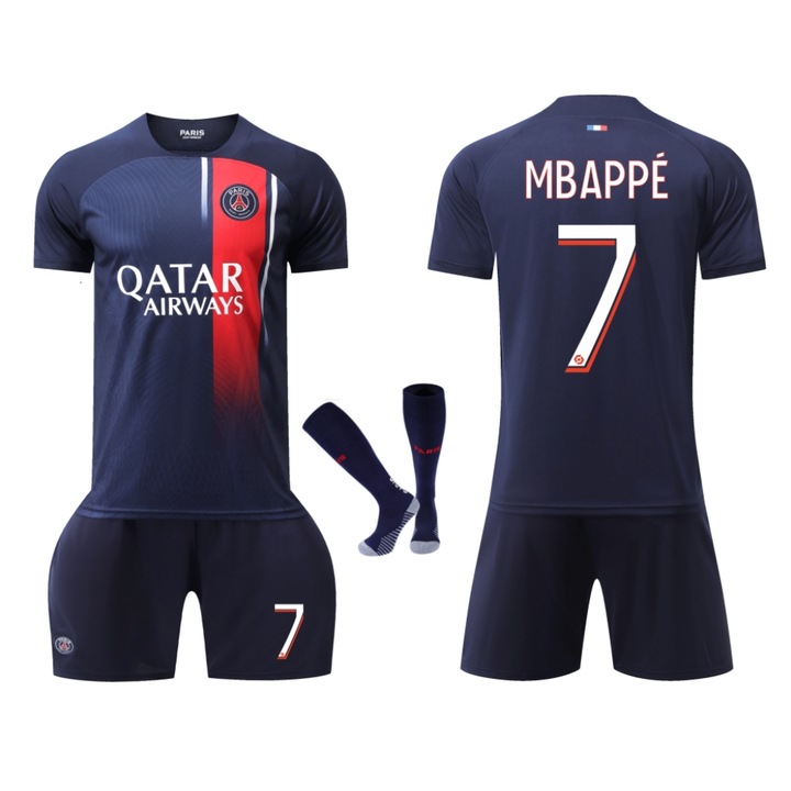 Echipament Sportiv Copii Paris Mbappe Fotbal Tricou Costum