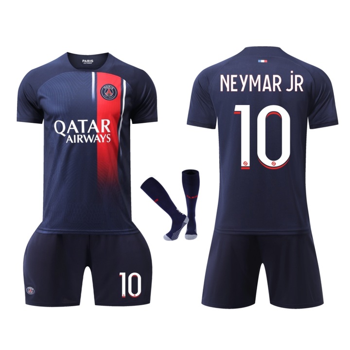 Echipament Sportiv Copii Paris Neymar Fotbal Tricou Costum, Poliester, Albastru, Albastru