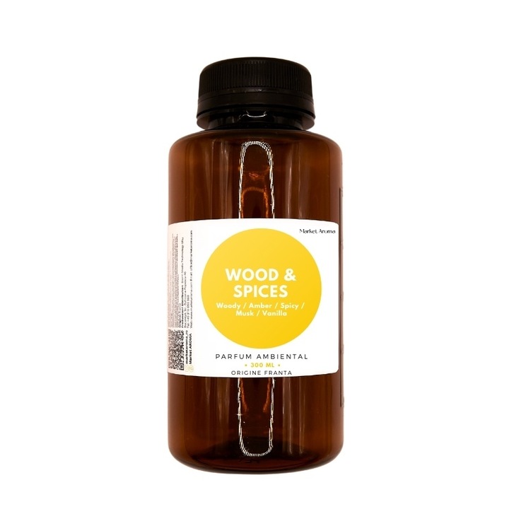 Rezerva de parfum pentru difuzor profesional Futurist2, Wood & Spices 300 ml, Market Aroma