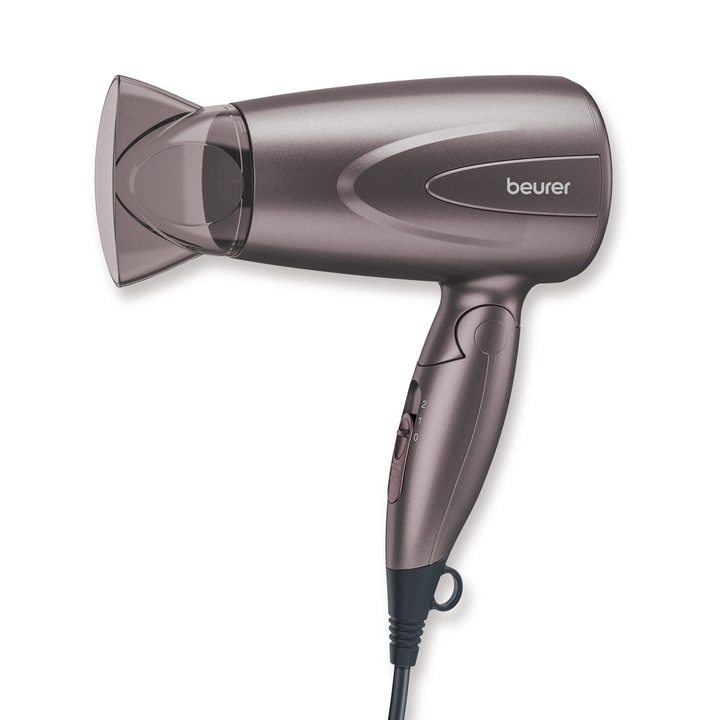 Сешоар за пътуване Beurer HC17, 1600 W, 2 скорости, сгъваема дръжка, черен/бронз