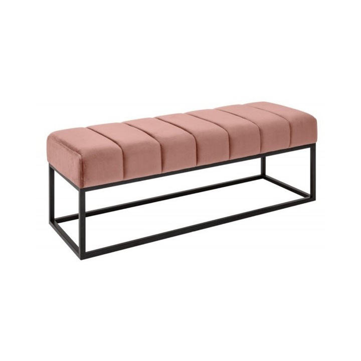 Bancuta Petit Beaute 110 cm, tapiterie din catifea, roz pal, Invicta