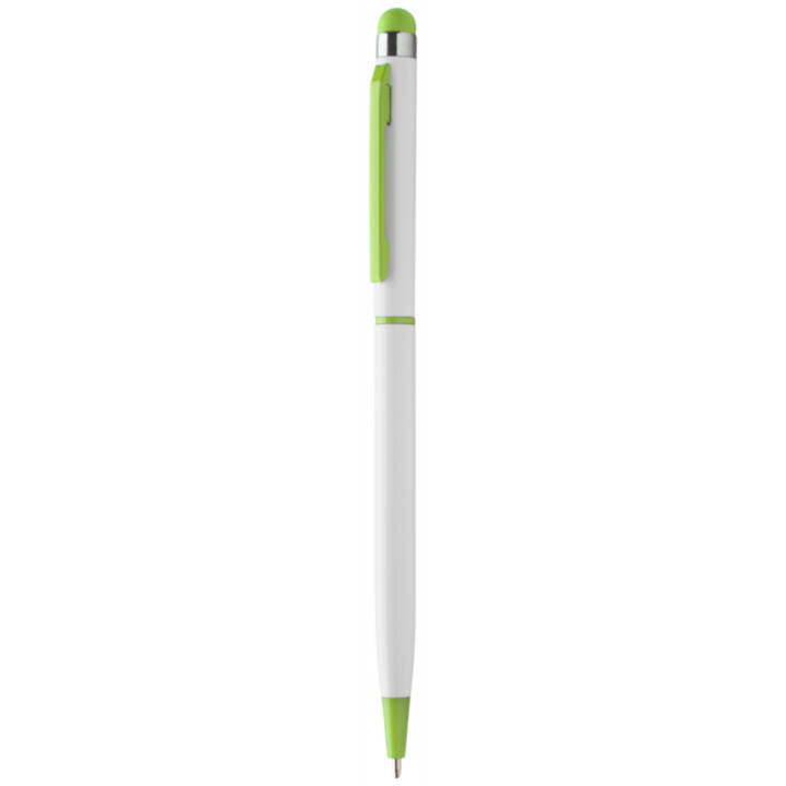 Stylus Pen Alb cu Verde - Creion pentru tableta, telefon sau laptop cu touch screen, cu vrf de pi