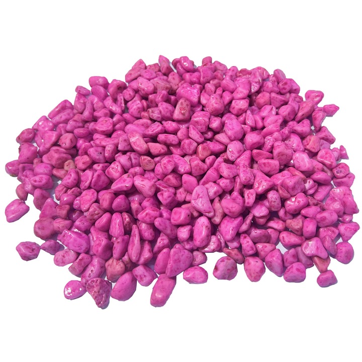 Pietris decorativ violet deschis pentru acvariu granulatie 8-16 mm punga 1 kg