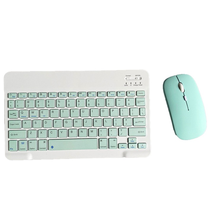 Светло зелен комплект Bluetooth клавиатура и мишка