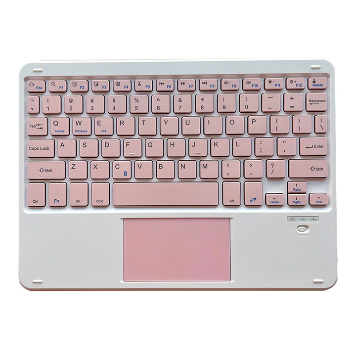 Розова ултратънка безжична Bluetooth клавиатура
