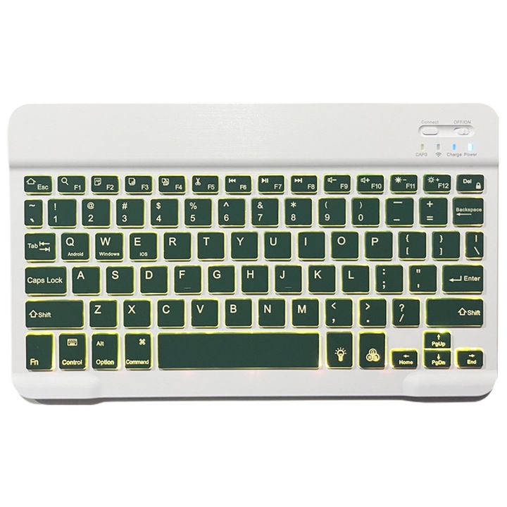 Тъмнозелена Bluetooth клавиатура с подсветка