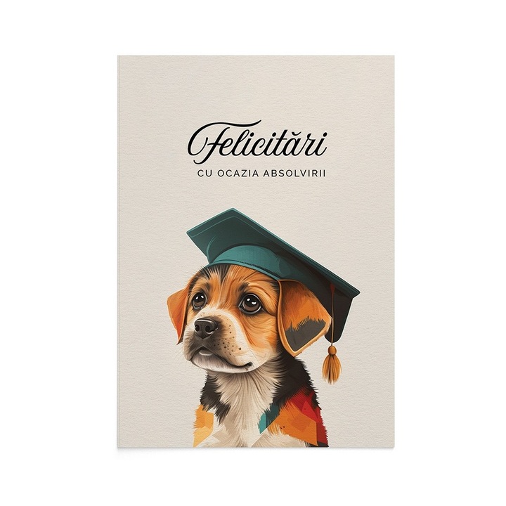 Felicitare Absolvire Cute Dog Graduation Student, Zizula Cards, 105 X 150 mm