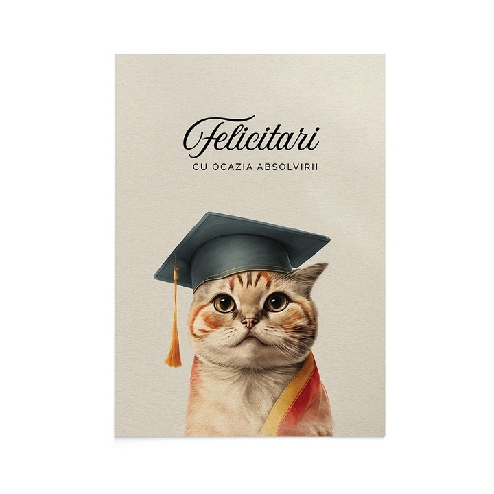 Felicitare Absolvire Business Cat Graduation, Zizula Cards, 105 X 150 mm