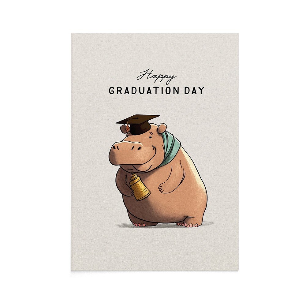 Felicitare Absolvire Happy Hippo Graduation Student, Zizula Cards, 105