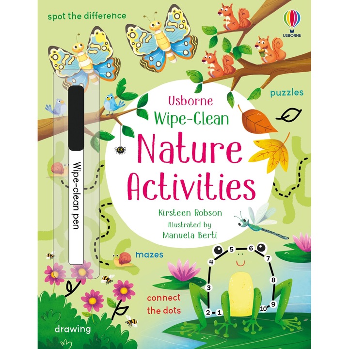 Usborne – Wipe-Clean Nature Activities – Carte de activitati (refolosibila) pentru copii 3+ ani