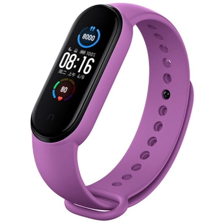 Xiaomi Mi Band 8 és Mi Band 8 NFC-vel kompatibilis fitnesz karkötő, szilikon, lila