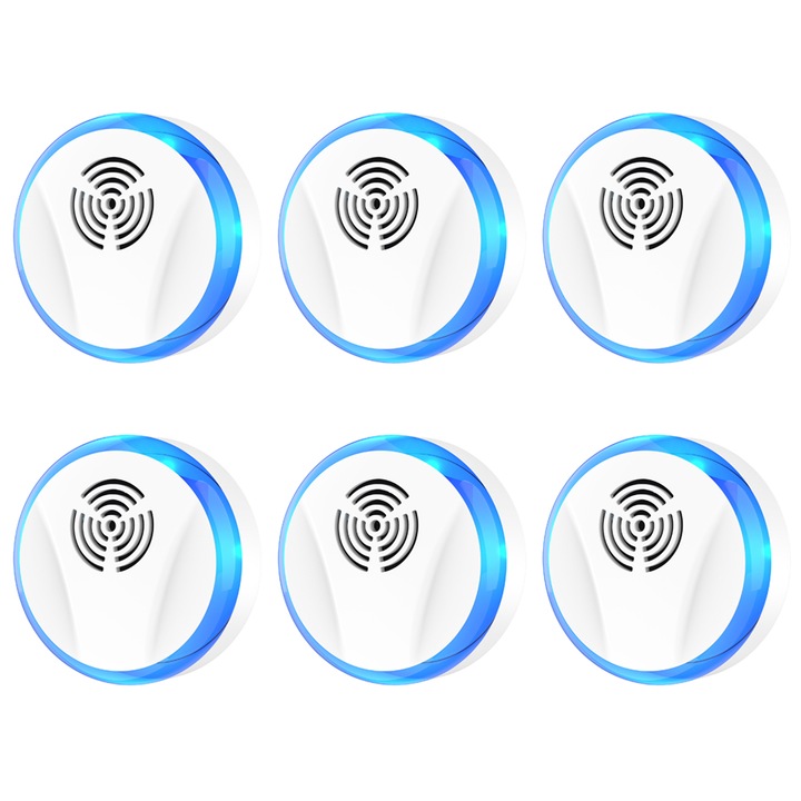 Комплект от 6 уреда за борба с вредителите, KkvoGmle, Бяло/Синьо