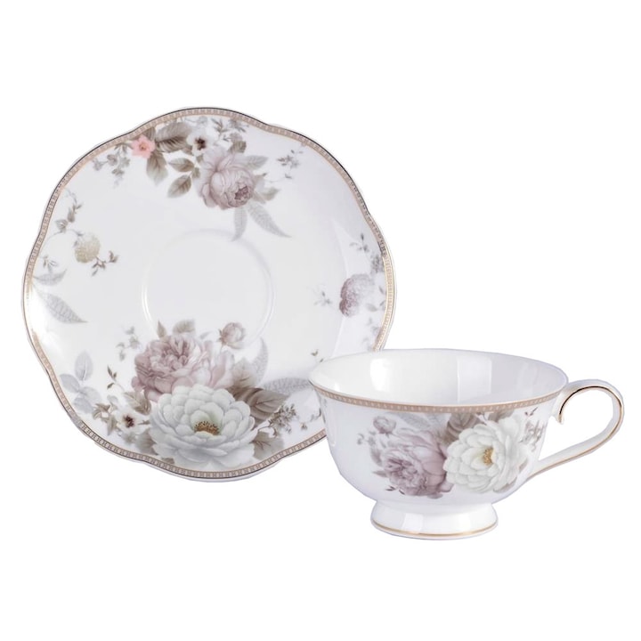 Cana cu farfurie CHARLOTTE, Villa Italia, Portelan, 200 ml, Multicolor