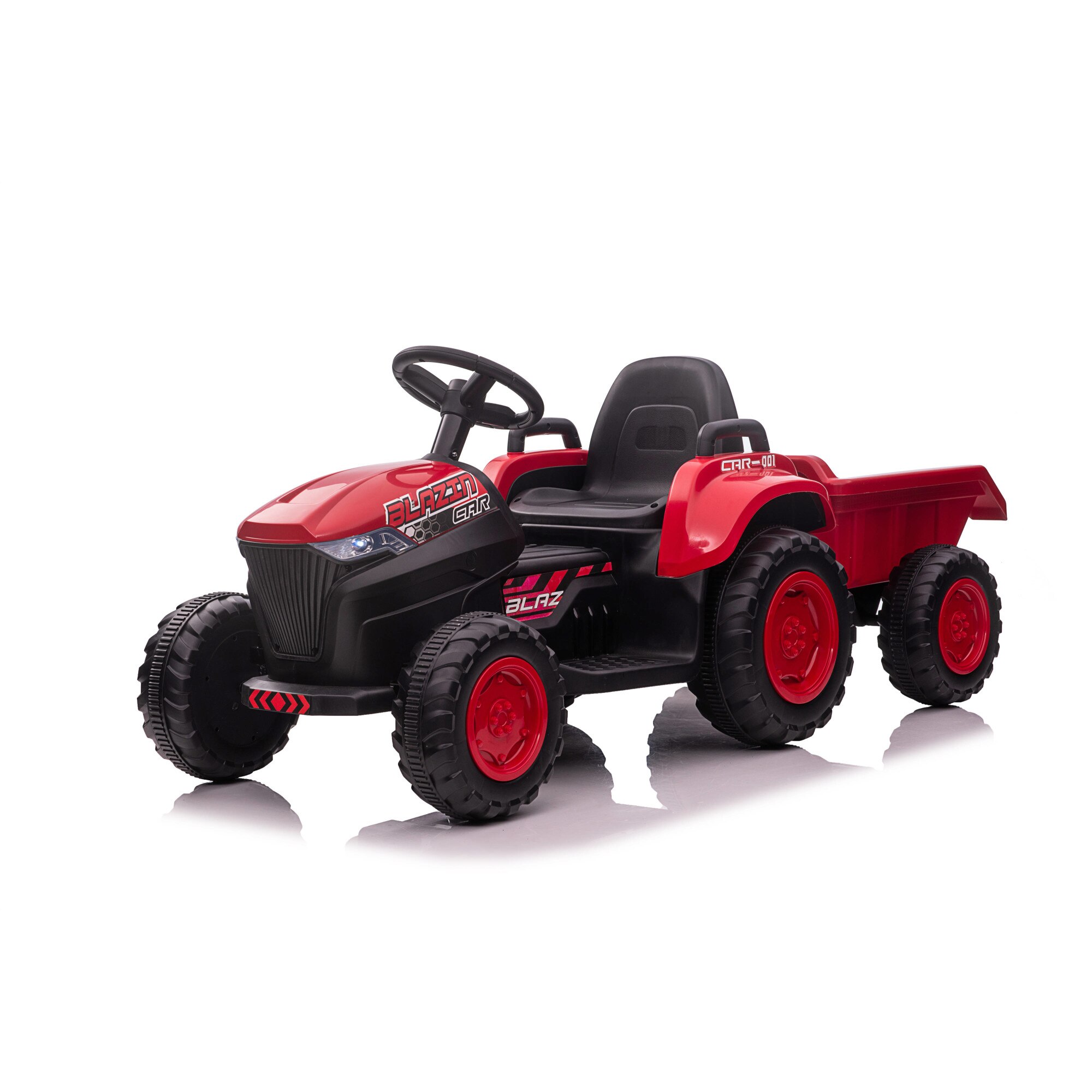 Tractor electric pentru copii Manini 12V4.5AH, 2 motoare 30W, Rosu