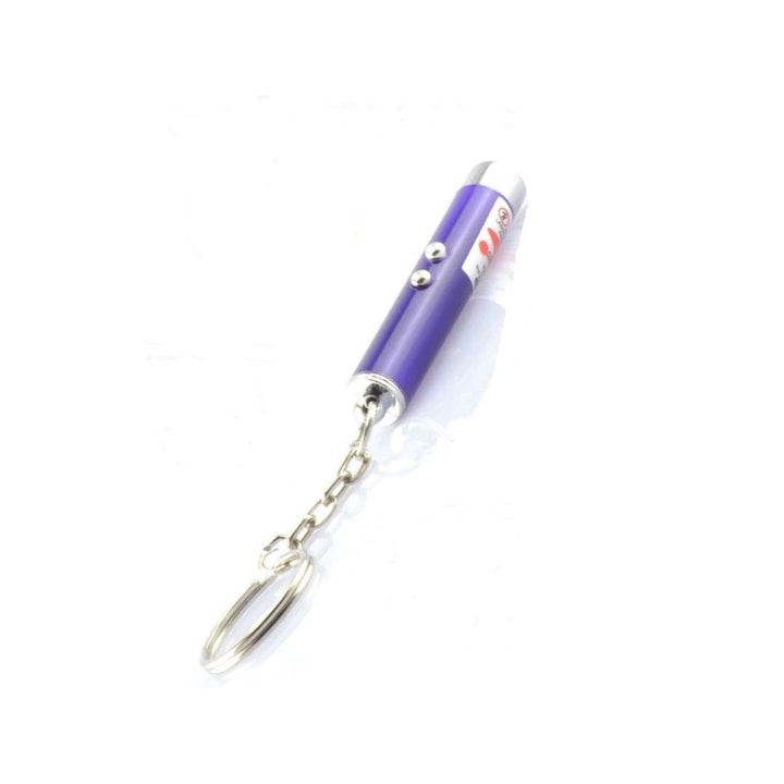 Lézeres kulcstartó lila LED lámpával 5,5 cm