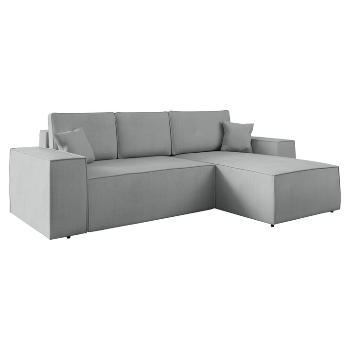 Coltar Maryn L, MIRJAN24, gri, dreapta, 279x181x94 cm