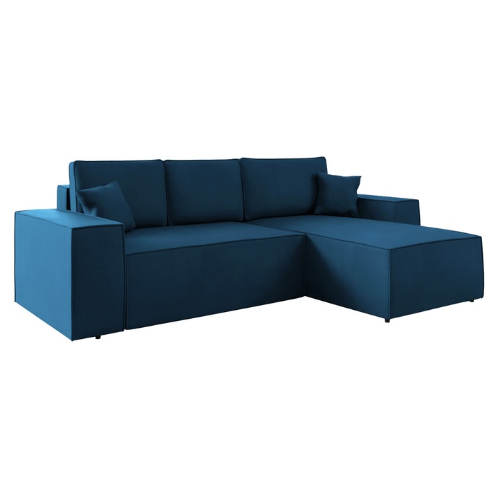 Coltar Maryn L, MIRJAN24, albastru, dreapta, 279x181x94 cm