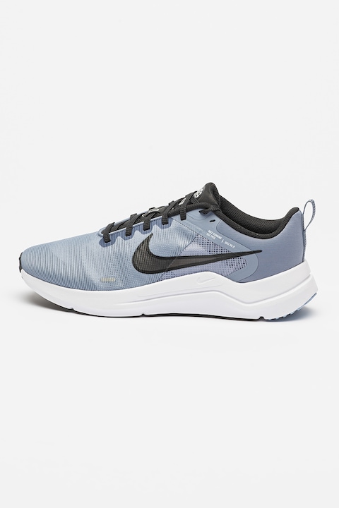 Nike, Pantofi cu logo pentru alergare Downshifter 12, Albastru prafuit/Negru