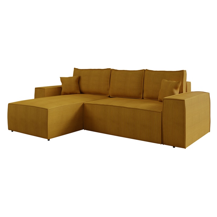 Coltar Maryn L Reiat, MIRJAN24, galben, stanga, 279x181x94 cm