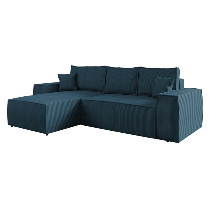 Coltar Maryn L Reiat, MIRJAN24, albastru, stanga, 279x181x94 cm