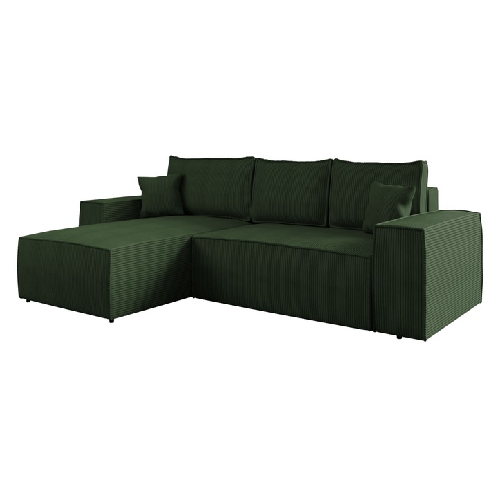 Coltar Maryn L Reiat, MIRJAN24, verde, stanga, 279x181x94 cm