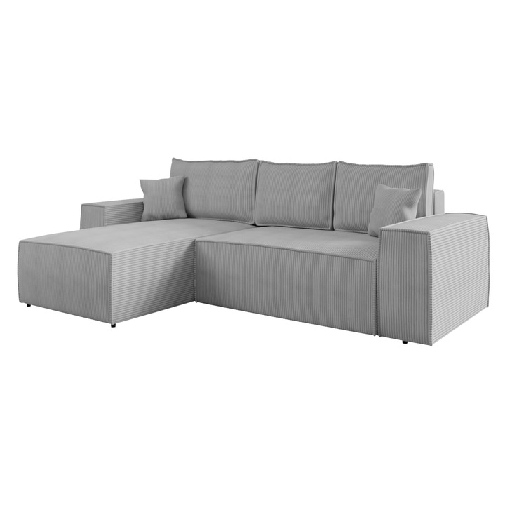 Coltar Maryn L Reiat, MIRJAN24, gri, stanga, 279x181x94 cm