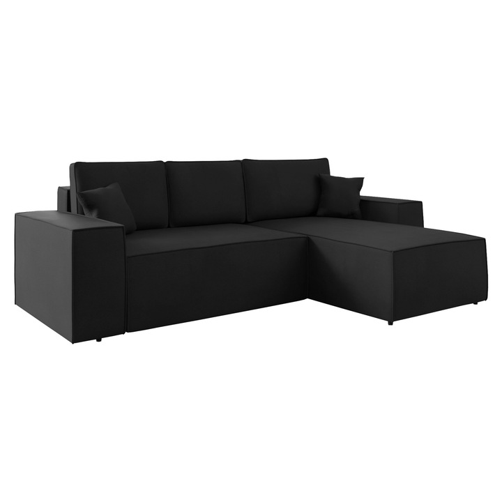 Coltar Maryn L, MIRJAN24, negru, dreapta, 279x181x94 cm