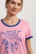 Soft & Seven BY SOFIAMAN, Camasa de noapte cu imprimeu grafic Karla, Roz deschis, Albastru, S