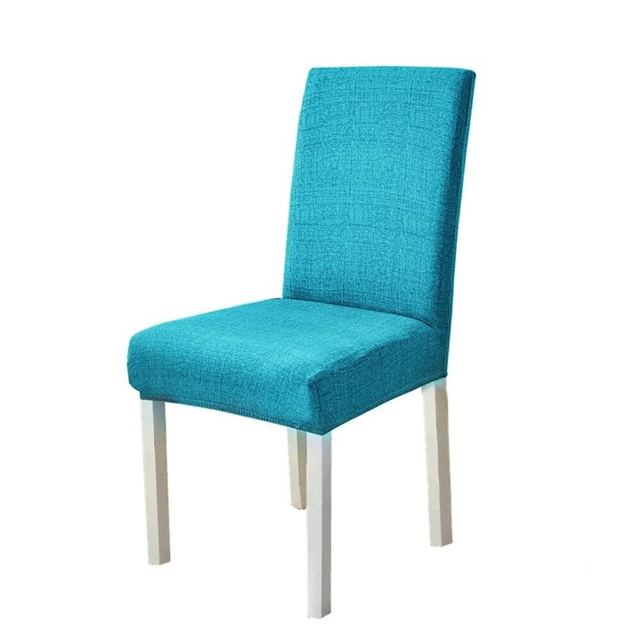 Set 6 huse pentru scaune, Jojo Home, Uni, Turcoaz