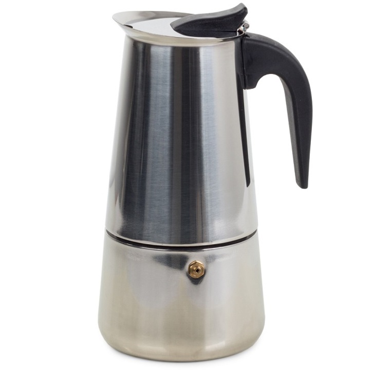 Espressor Cafea Welora®, Design Italian, Filtru/Cafetiera Capacitate 450ml - 9 Cafele, Pentru Aragaz pe Gaz si Electric, Calitate Premium, Inox