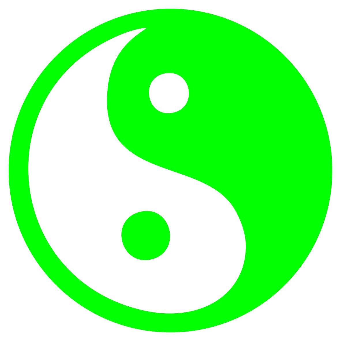 Sticker auto - Yin Yang - 15 x 15 cm - Verde